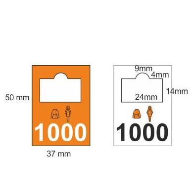 9417868  LMS217 Garderobemerker plast nummerert 701-800 plastmerker med hull til garderobe